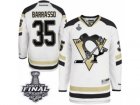 Mens Reebok Pittsburgh Penguins #35 Tom Barrasso Authentic White 2014 Stadium Series 2017 Stanley Cup Final NHL Jersey