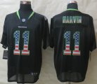 Nike Seattle Seahawks #11 Harvin Black Jerseys(Elite USA Flag Fashion)