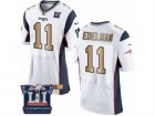 Mens Nike New England Patriots #11 Julian Edelman Elite White Gold Super Bowl LI Champions NFL Jersey