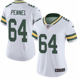 Women\'s Nike Green Bay Packers #64 Mike Pennel Limited White Rush NFL Jersey