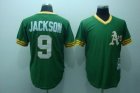 mlb oakland athletics #9 jackson m&n green