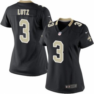 Womens Nike New Orleans Saints #3 Will Lutz Limited Black Team Color NFL Jersey