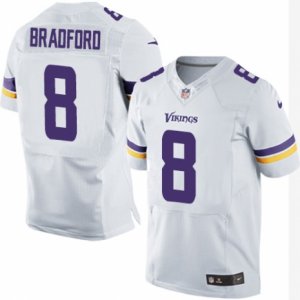 Mens Nike Minnesota Vikings #8 Sam Bradford Elite White NFL Jersey