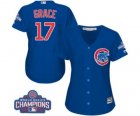 Womens Majestic Chicago Cubs #17 Mark Grace Authentic Royal Blue Alternate 2016 World Series Champions Cool Base MLB Jersey