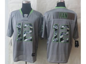 Nike Seattle Seahawks #12 Fan Grey Jerseys(Lights Out Stitched Elite)