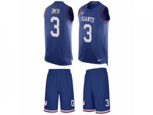 Mens Nike New York Giants #3 Geno Smith Limited Royal Blue Tank Top Suit NFL Jersey