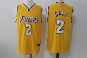 NEW Los Angeles Laker #2 Lonzo Ball yellow nike Jersey