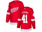 Men Adidas Detroit Red Wings #41 Luke Glendening Red Home Authentic Stitched NHL Jersey