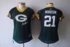 2011 Women's Field Flirt Fashion nfl green bay packers #21 woodson green