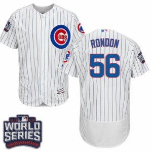 Men\'s Majestic Chicago Cubs #56 Hector Rondon White 2016 World Series Bound Flexbase Authentic Collection MLB Jersey