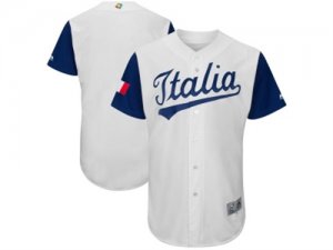 Mens Italy Baseball Blank Majestic White 2017 World Baseball Classic Authentic Team Jersey