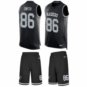 Mens Nike Oakland Raiders #86 Lee Smith Limited Black Tank Top Suit NFL Jersey