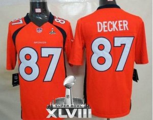 Nike Denver Broncos #87 Eric Decker Orange Team Color Super Bowl XLVIII NFL Limited Jersey
