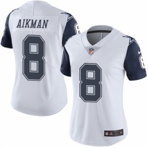 Women\'s Nike Dallas Cowboys #8 Troy Aikman Limited White Rush NFL Jersey