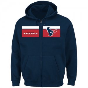 Houston Texans Majestic Touchback Full Zip Hoodie Navy