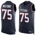 Nike Houston Texans #75 Vince Wilfork Navy Blue Team Color Men Stitched NFL Limited Tank Top Jersey