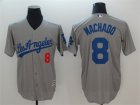 Dodgers #8 Manny Machado Gray Cool Base Jersey