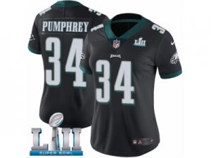 Women Nike Philadelphia Eagles #34 Donnel Pumphrey Black Alternate Vapor Untouchable Limited Player Super Bowl LII NFL Jersey