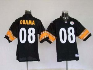 nfl pittsburgh steelers #08 obama black(white number)