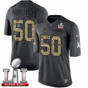 Mens Nike New England Patriots #50 Rob Ninkovich Limited Black 2016 Salute to Service Super Bowl LI 51 NFL Jersey