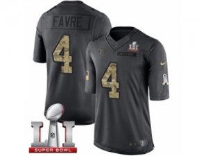 Mens Nike Atlanta Falcons #4 Brett Favre Limited Black 2016 Salute to Service Super Bowl LI 51 NFL Jersey