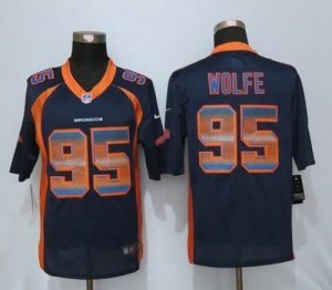 Nike Denver Broncos #95 Derek Wolfe Navy Blue Alternate Men Stitched NFL Limited Strobe Jersey