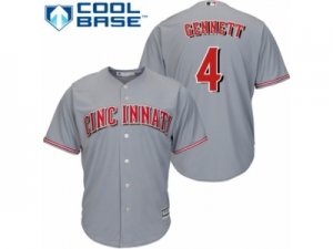 Youth Majestic Cincinnati Reds #4 Scooter Gennett Authentic Grey Road Cool Base MLB Jersey