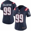 Women's Nike New England Patriots #99 Vincent Valentine Limited Navy Blue Rush NFL Jersey