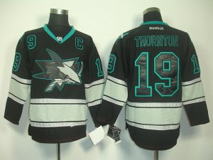 nhl san jose sharks #19 joe thornton black(C)