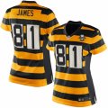 Women's Nike Pittsburgh Steelers #81 Jesse James Limited Yellow Black Alternate 80TH Anniversary Throwback NFL Jersey