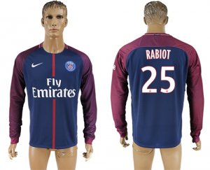 2017-18 Paris Saint-Germain 25 RABIOT Home Long Sleeve Thailand Soccer Jersey