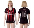 Womens AC Milan #16 Poli Home Soccer Club Jersey