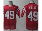 Ncaa Ole Miss Rebels Patrick Willis #49 Red College Football Jerseys