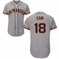 Mens Majestic San Francisco Giants #18 Matt Cain Grey Flexbase Authentic Collection MLB Jersey