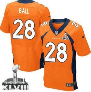 Nike Denver Broncos #28 Montee Ball Orange Team Color Super Bowl XLVIII NFL Jersey(2014 New Elite)