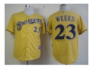 mlb jerseys milwaukee brewers #23 weeks yellow[2013 new]