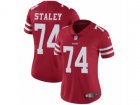 Women Nike San Francisco 49ers #74 Joe Staley Vapor Untouchable Limited Red Team Color NFL Jersey