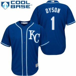 Men\'s Majestic Kansas City Royals #1 Jarrod Dyson Authentic Blue Alternate 2 Cool Base MLB Jersey