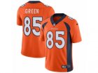 Mens Nike Denver Broncos #85 Virgil Green Vapor Untouchable Limited Orange Team Color NFL Jersey