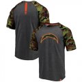 Los Angeles Chargers Heathered Gray Camo NFL Pro Line by Fanatics Branded T-Shirt