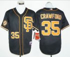 San Francisco Giants #35 Brandon Crawford Black 2016 Cool Base Stitched Baseball Jersey