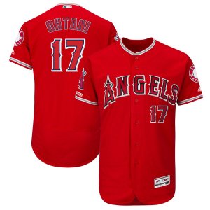 Angels #17 Shohei Ohtani Scarlet 150th Patch Flexbase Jersey