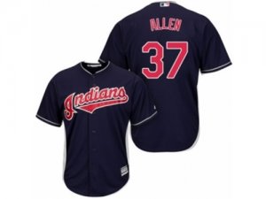 Youth Majestic Cleveland Indians #37 Cody Allen Authentic Navy Blue Alternate 1 Cool Base MLB Jersey