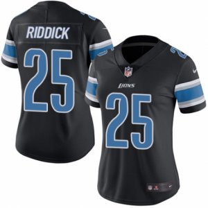 Women\'s Nike Detroit Lions #25 Theo Riddick Limited Black Rush NFL Jersey