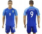 Brazil #9 Ronaldo Blue Soccer Country Jersey