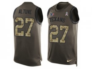 Mens Nike Houston Texans #27 Jose Altuve Limited Green Salute to Service Tank Top NFL Jersey