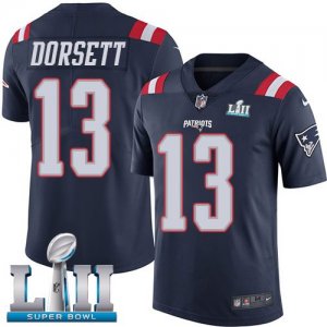 Nike Patriots #13 Phillip Dorsett Navy 2018 Super Bowl LII Color Rush Limited Jersey