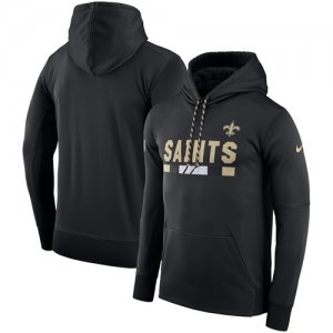 Men\'s New Orleans Saints Nike Black Sideline Team Name Performance Pullover Hoodie