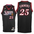 Mens Philadelphia 76ers #25 Ben Simmons Black Throwback Swingman Jersey