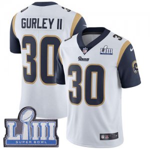 Nike Rams #30 Todd Gurley II White 2019 Super Bowl LIII Vapor Untouchable Limited Jersey
